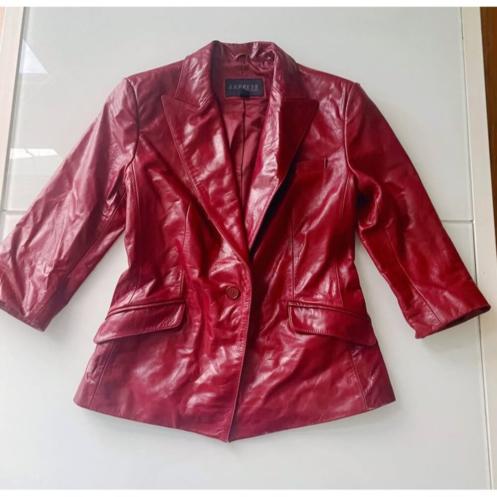 Vintage Real Leather Jacket, Size S/M, Genuine Leather Blazer